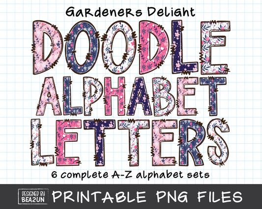 Gardeners Delight Doodle Alphabet Letters Bundle