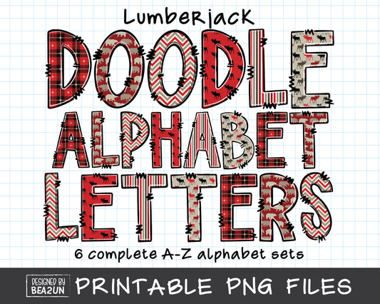 Lumberjack Doodle Alphabet Letters Bundle