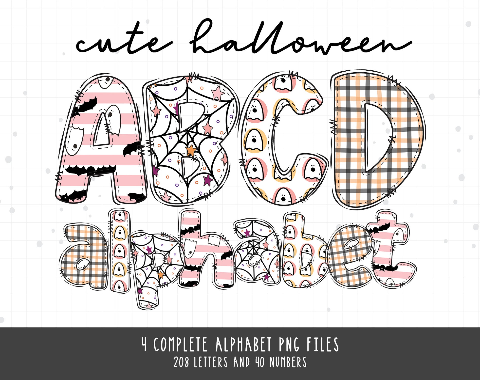 Cute Halloween Doodle Alphabet