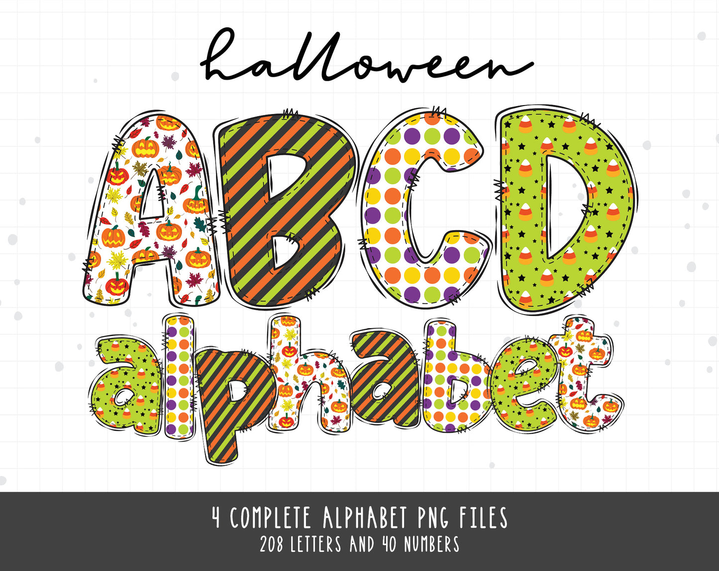 Halloween Doodle Alphabet Bundle