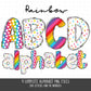 rainbow alphabet letters png sublimation