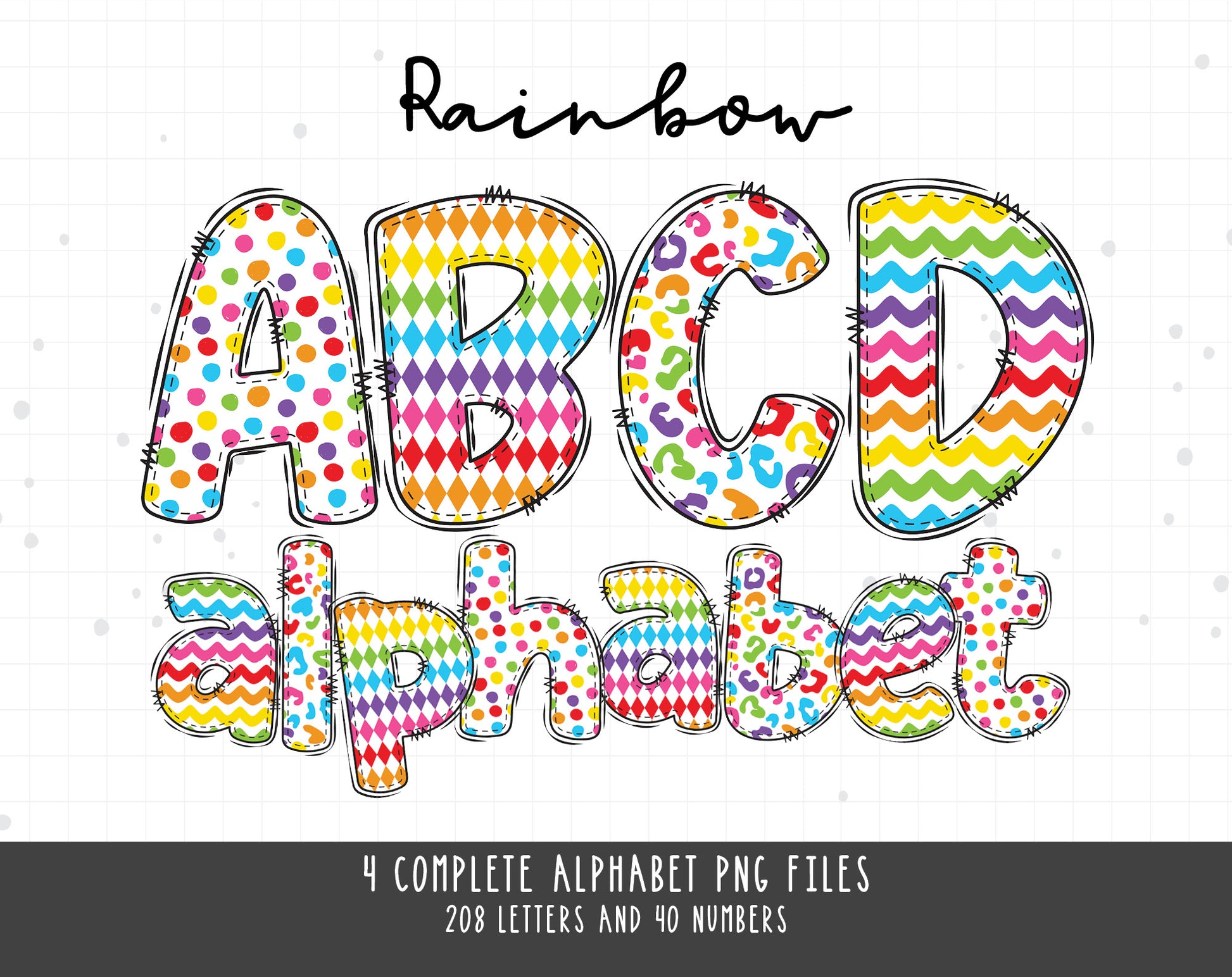 rainbow alphabet letters