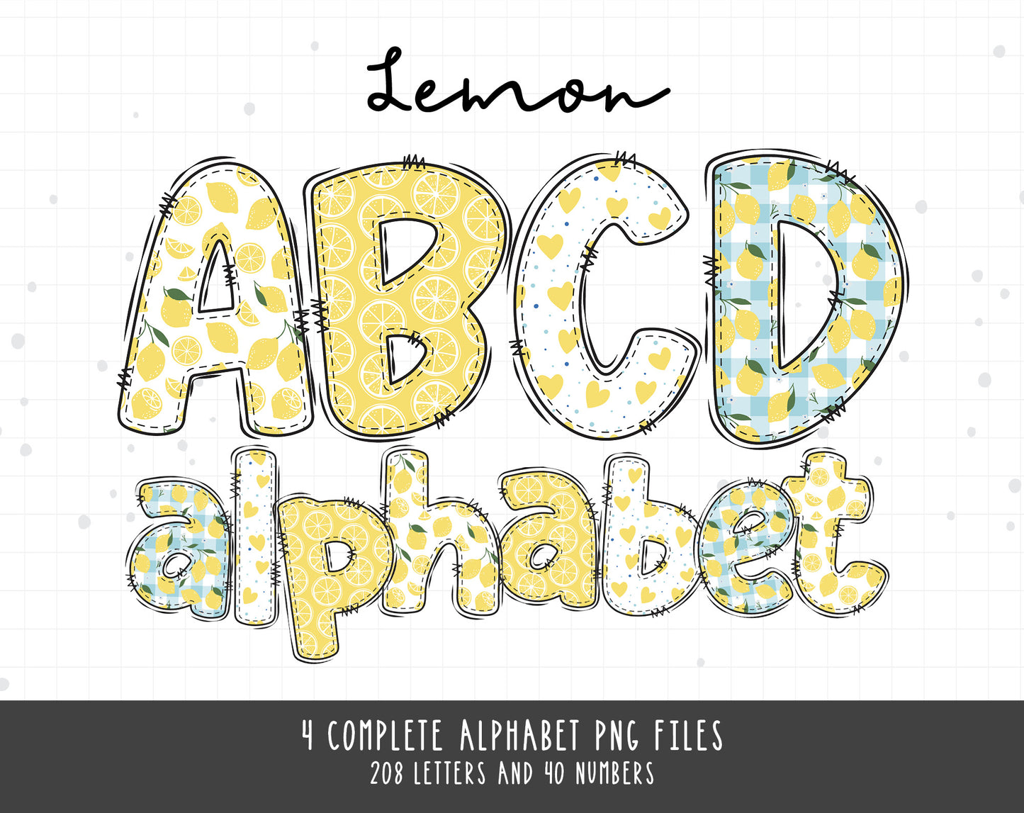 Summer Lemon Alphabet Letters