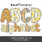 summer doodle alphabet letters