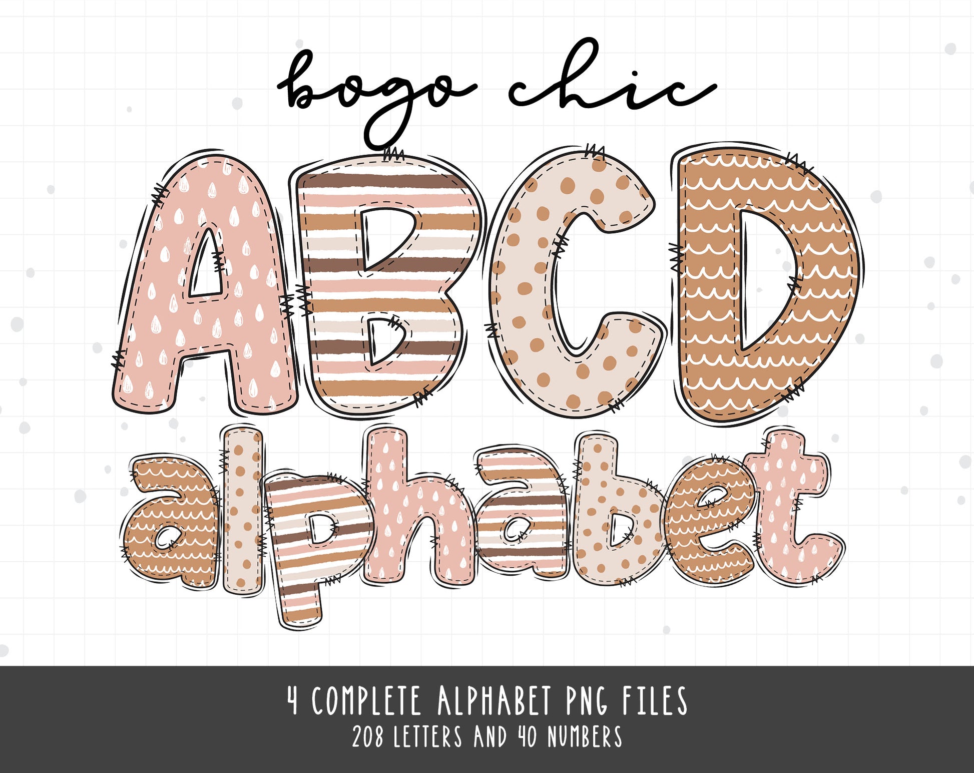 boho chic alphabet letters