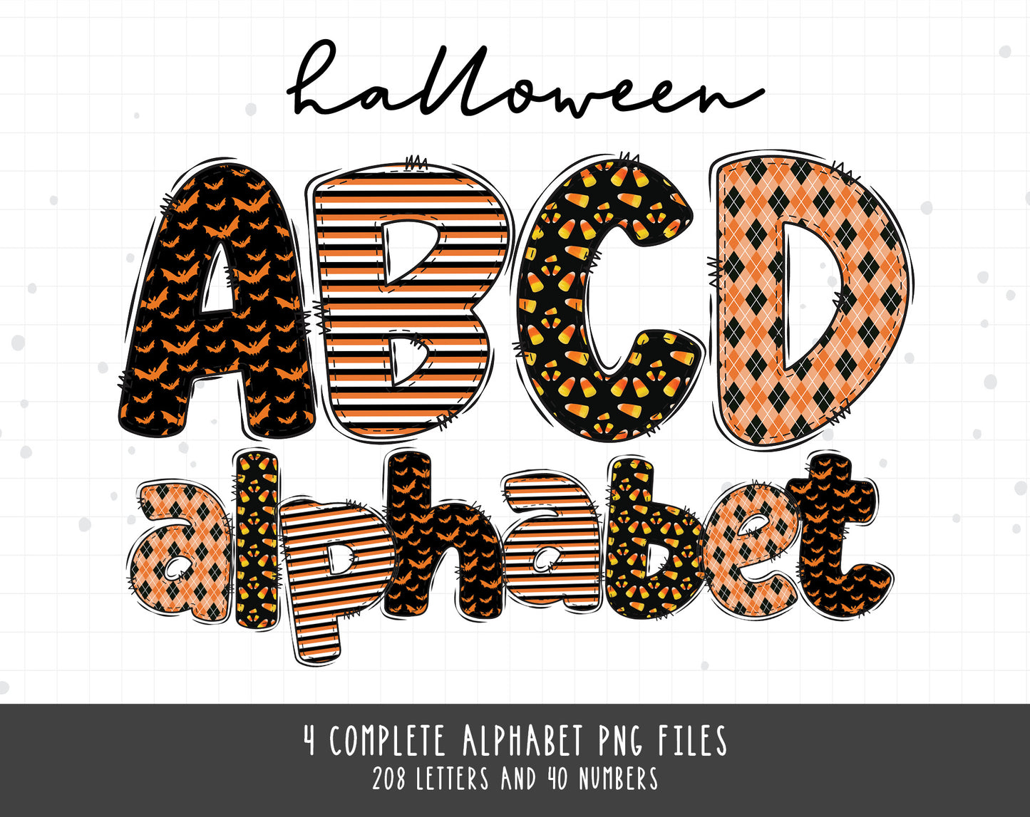 Halloween Alphabet PNG Bundle