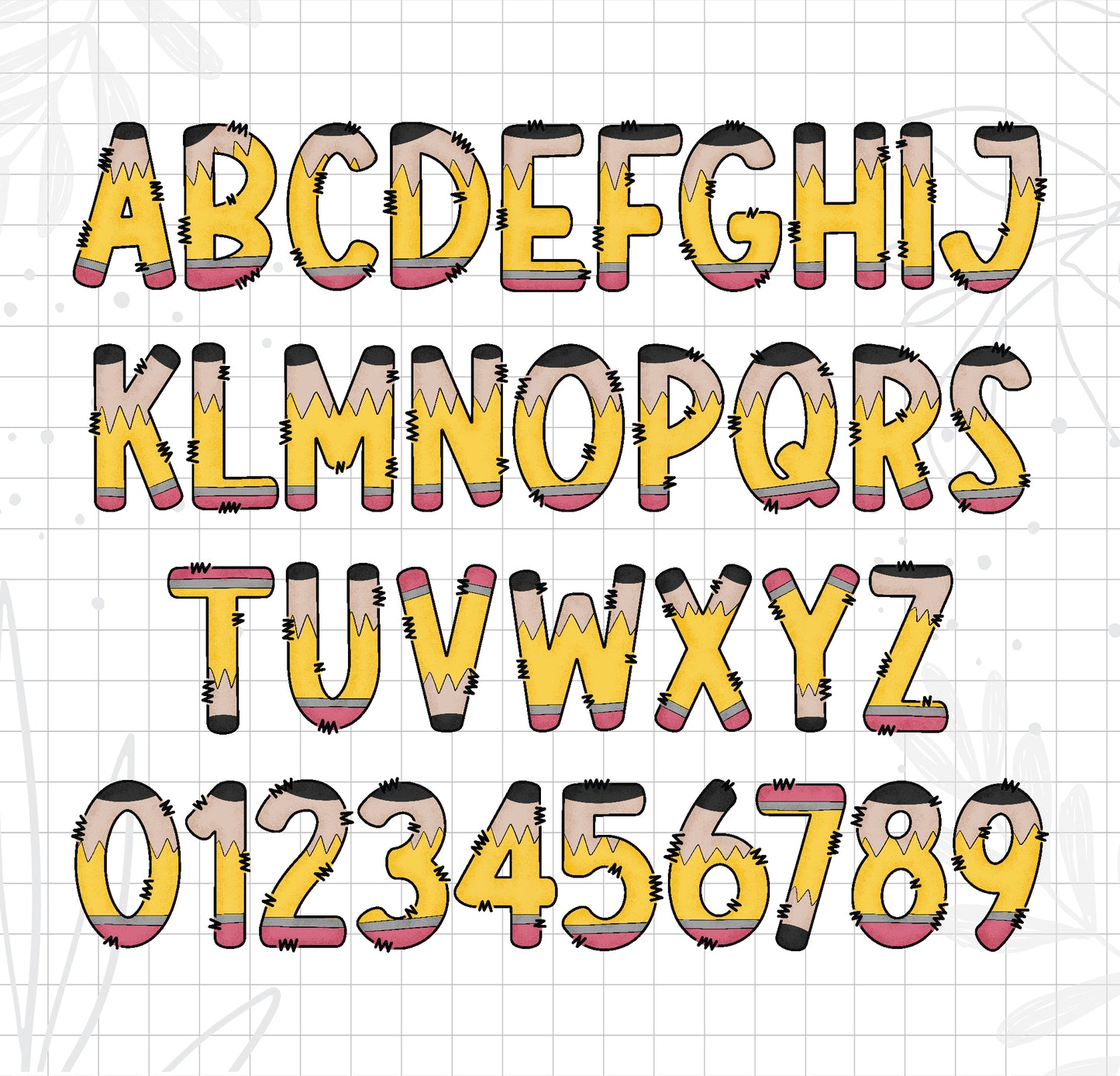 Pencil Alphabet Sublimation